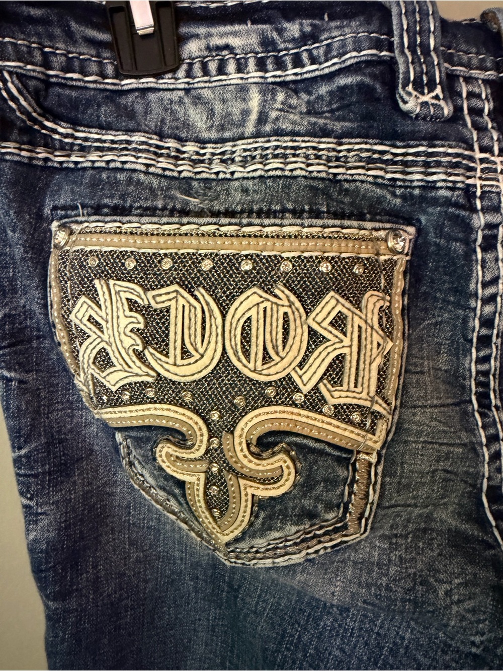 Gorgeous Rock Revival Lainna Ankle Skinny Jeans Embellished Pockets 26” Inseam - Picture 2 of 8